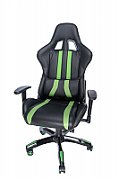 SCAUN GAMING SPACER imitatie piele, black & green, brate ajustabile, greutate max. 120kg, dimensiuni 69.5*77.5*126~132cm 