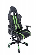 SCAUN GAMING SPACER imitatie piele, black & green, brate ajustabile, greutate max. 120kg, dimensiuni 69.5*77.5*126~132cm 