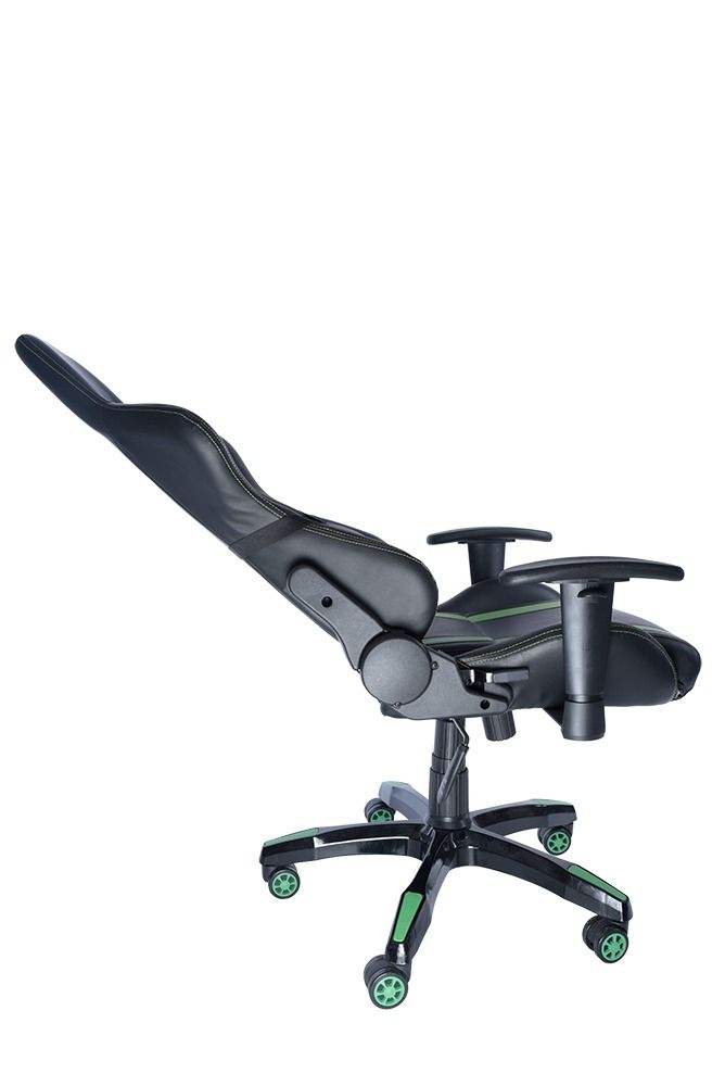 SCAUN GAMING SPACER imitatie piele, black & green, brate ajustabile, greutate max. 120kg, dimensiuni 69.5*77.5*126~132cm 