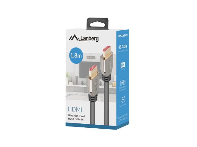 Lanberg CA-HDMI-30CU-0018-BK cable HDMI 1.8m HDMI Typu A (Standard) 8K  60Hz_3