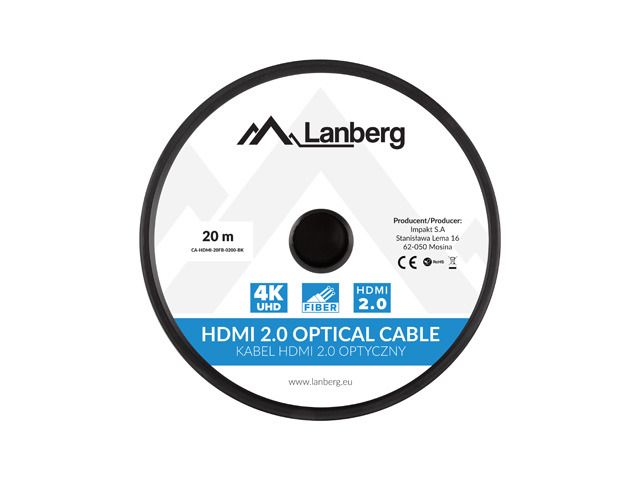 Lanberg CA-HDMI-20FB-0200-BK optical cable HDMI M/M 20m v2.0 4K AOC_4