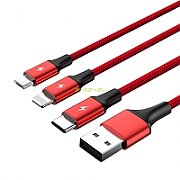 UNITEK C4049RD USB cable 1.2 m USB A USB C/Micro-USB B/Lightning Red_1