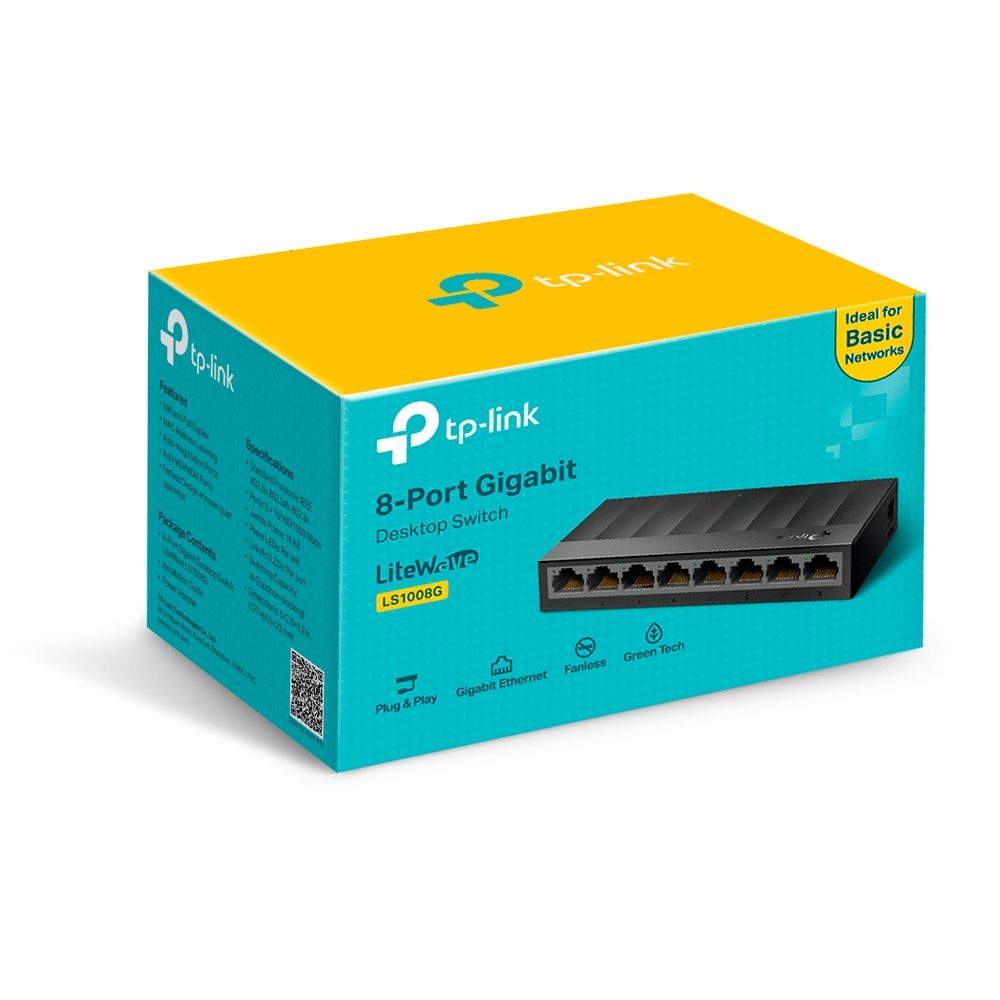 TP-LINK LS1008G Unmanaged Gigabit Ethernet (10/100/1000) Black_5