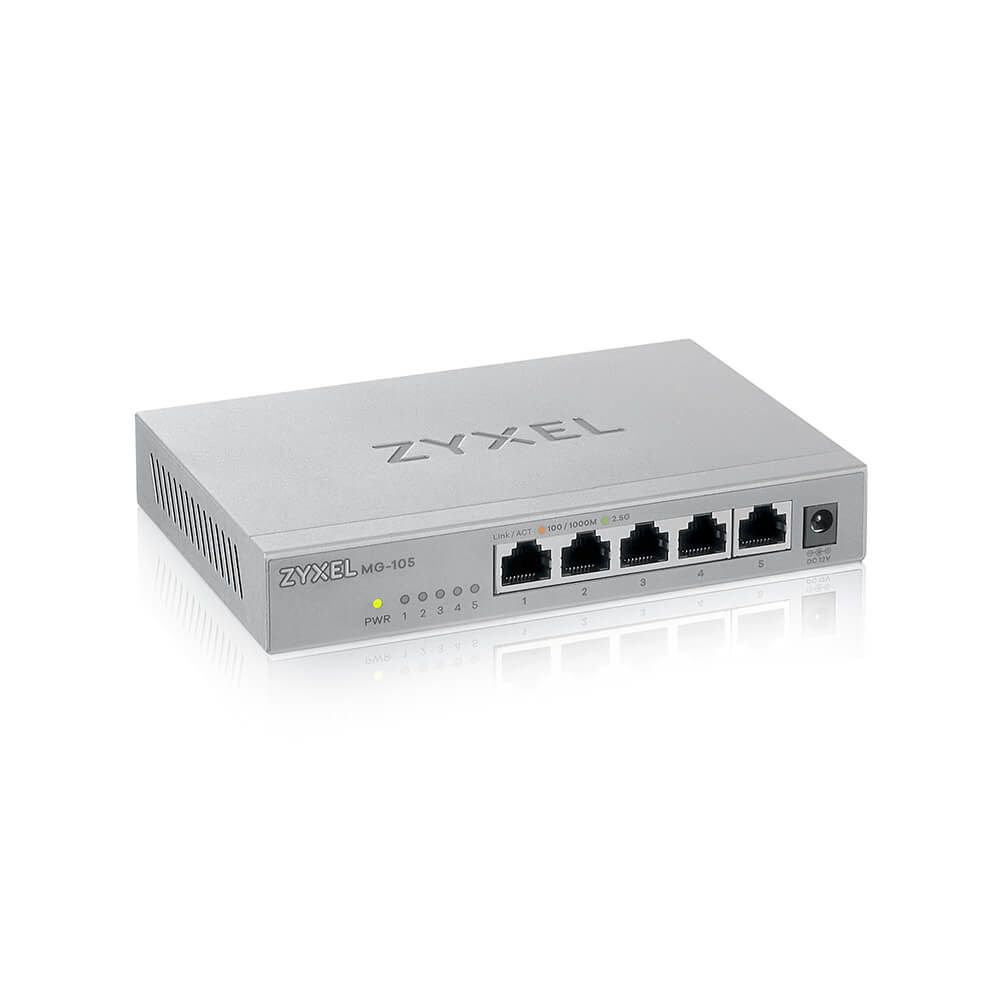 Zyxel MG-105 5-Port Desktop MultiGigabit Ethernet Switch 2.5G_5