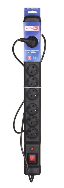 Activejet ACJ COMBO 9GN 5M black power strip with cord_3