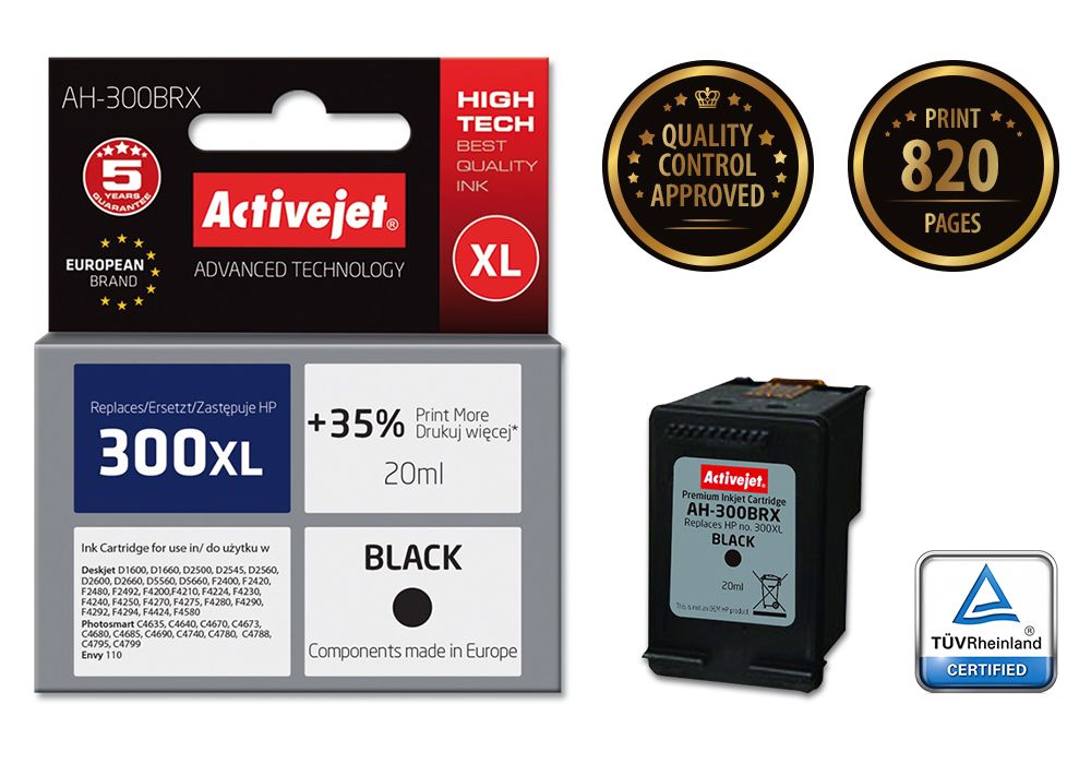 Activejet ink for Hewlett Packard No.300XL CC641EE_2