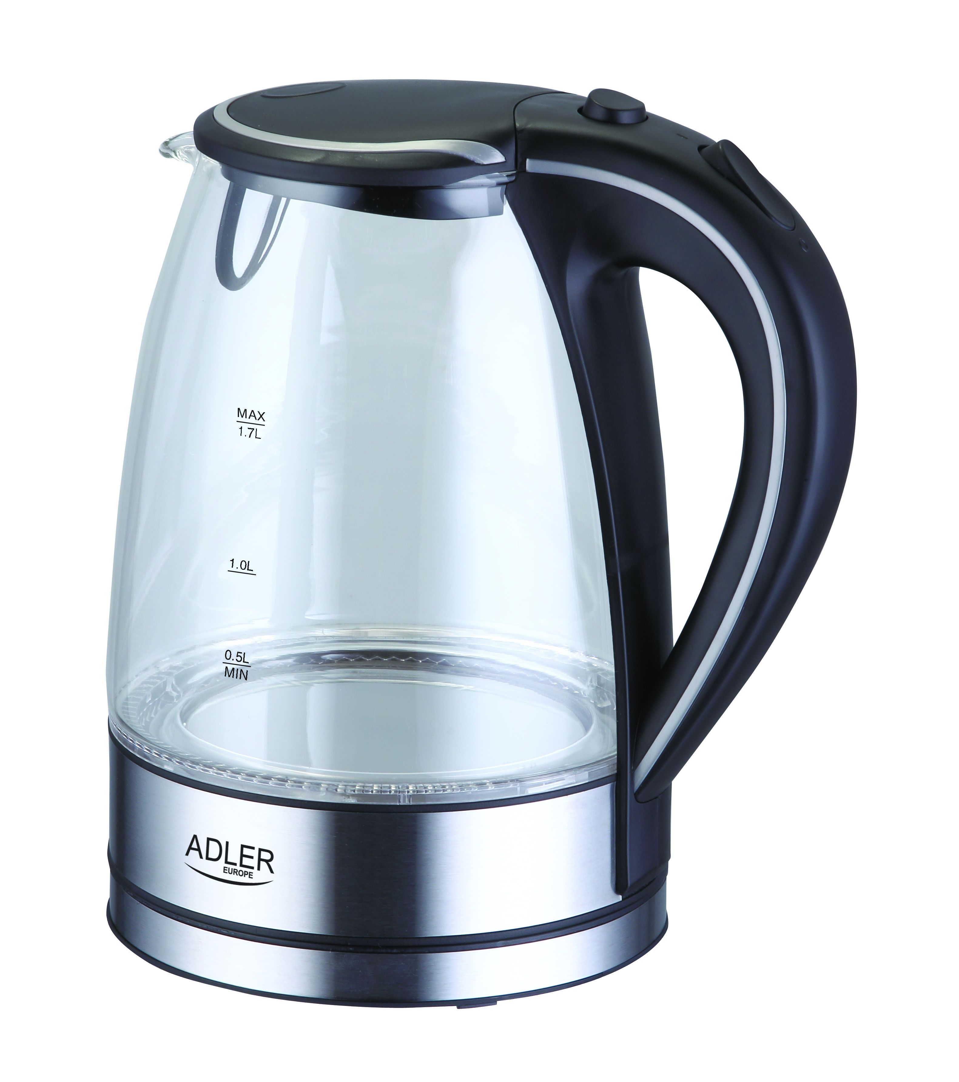 Adler AD 1225 electric kettle 1.7 L Black,Stainless steel,Transparent 2200 W_2