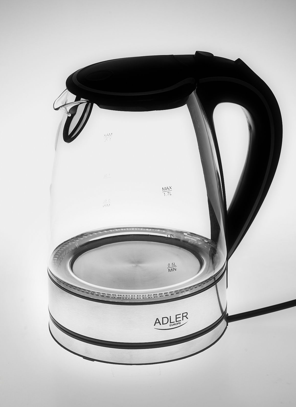 Adler AD 1225 electric kettle 1.7 L Black,Stainless steel,Transparent 2200 W_3