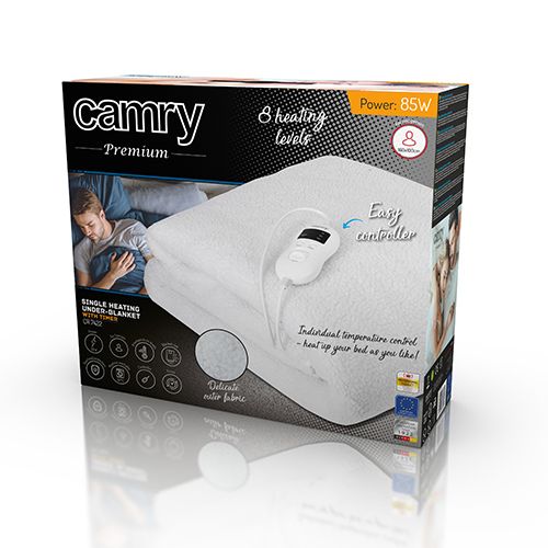 Camry CR 7422 electric blanket 85 W White Polyester, Synthetic wool_5