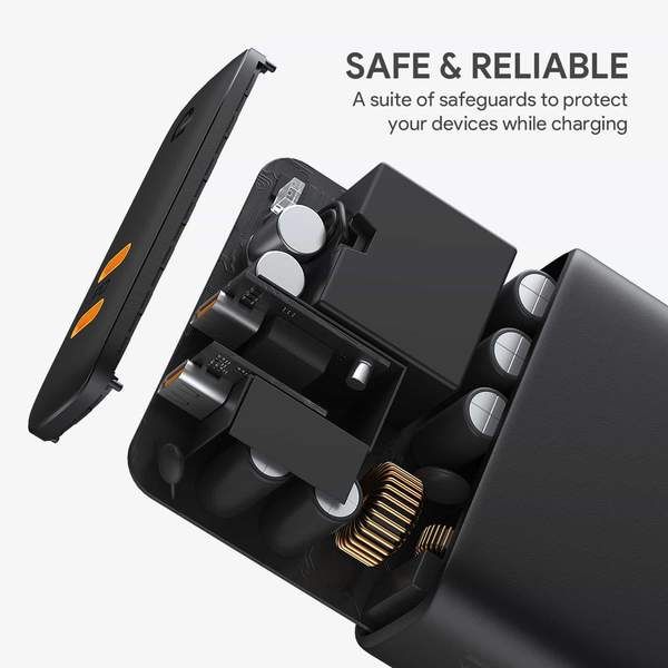 AUKEY PA-D5 GaN mobile device charger Black 2xUSB C Power Delivery 3.0 63W 6A Dynamic Detect_4