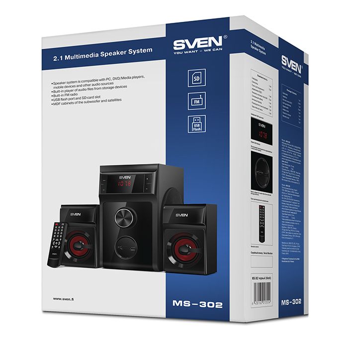 SVEN MS-302 40W USB, RADIO FM, SPEAKERS 2.1_7