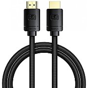 CABLU video Baseus High Definition, HDMI (T) la HDMI (T), versiunea 2.1, rezolutie maxima 8K UHD (7680 x 4320) la 60 Hz, conectori auriti, 1m, negru 