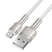 CABLU alimentare si date Baseus Cafule Metal, Fast Charging Data Cable pt. smartphone, USB la Lightning Iphone 2.4A, 2m, alb 