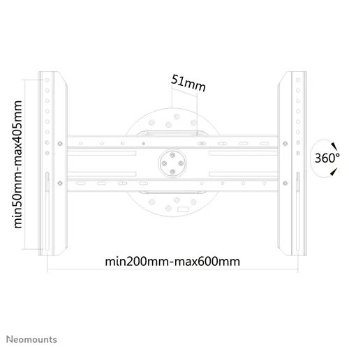 Neomounts by Newstar LED-WR100BLACK TV/Monitor Wall Mount (360 degree rotation) for 37