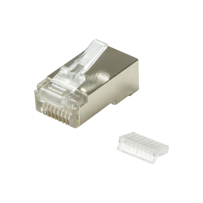 MUFA RJ-45 LOGILINK pt. cablu FTP, SFTP, Cat5e, RJ-45 (T), ecranat, plastic cu metal, cu insertie, 100 buc, 