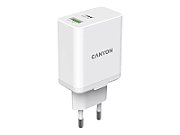 Canyon, PD 20W/QC3.0 18W WALL Charger with 1-USB A+ 1-USB-C   Input: 100V-240V, Output: 1 port charge: USB-C:PD 20W (5V3A/9V2.22A/12V1.67A) , USB-A:QC3.0 18W (5V3A/9V2.0A/12V1.5A), 2 port charge: common charge,  total 5V, 3.4A, Eu plug, Over- Voltage_1