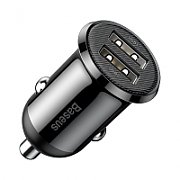 INCARCATOR auto Baseus Grain Pro, 2 x USB Output 5V/4.8A total ambele porturi, pt. bricheta auto, alb 