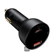 INCARCATOR auto Baseus Superme Digital Display PPS, Quick Charge 100W, 1 x USB 5V/4.5A si 1 x USB Type-C 5V/3A, negru 