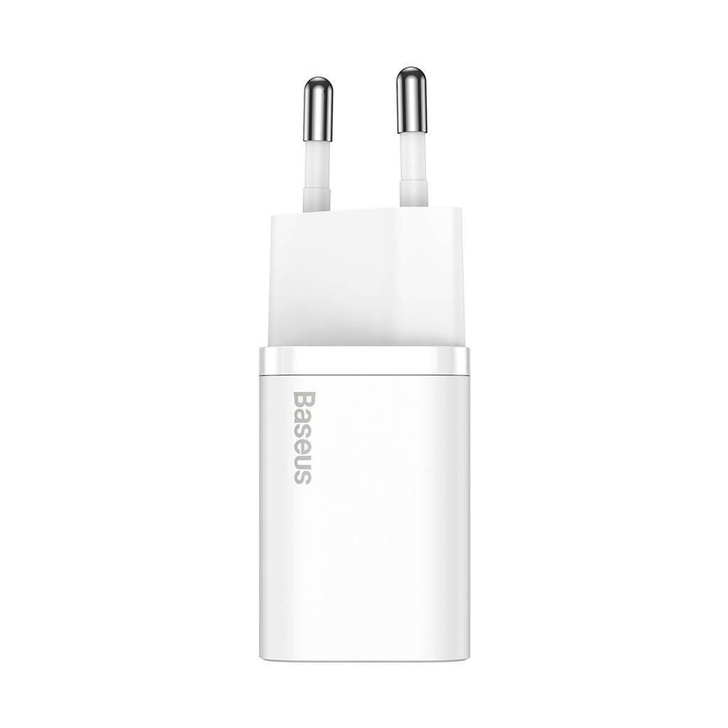 INCARCATOR retea Baseus Super Si, Quick Charge 20W, 1 x USB Type-C 5V/3A max, include cablu USB Type-C la Lightning Iphone 1m, alb 