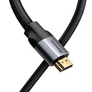 CABLU video Baseus Enjoyment, HDMI (T) la HDMI (T), rezolutie maxima 4K UHD (3840 x 2160) la 60 Hz, conectori auriti, brodat, 3m, gri 