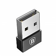 ADAPTOR Baseus Mini OTG, USB Type-C(T) to USB 3.0(M), corp metalic, negru 