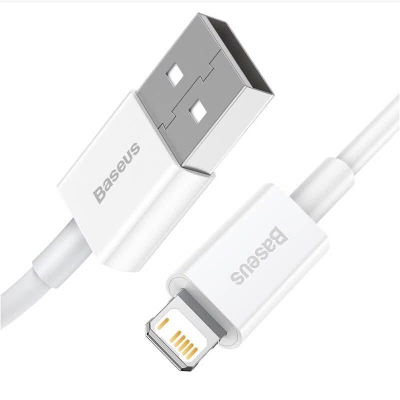 CABLU alimentare si date Baseus Superior, Fast Charging Data Cable pt. smartphone, USB la Lightning Iphone 2.4A, 1.5m, alb 