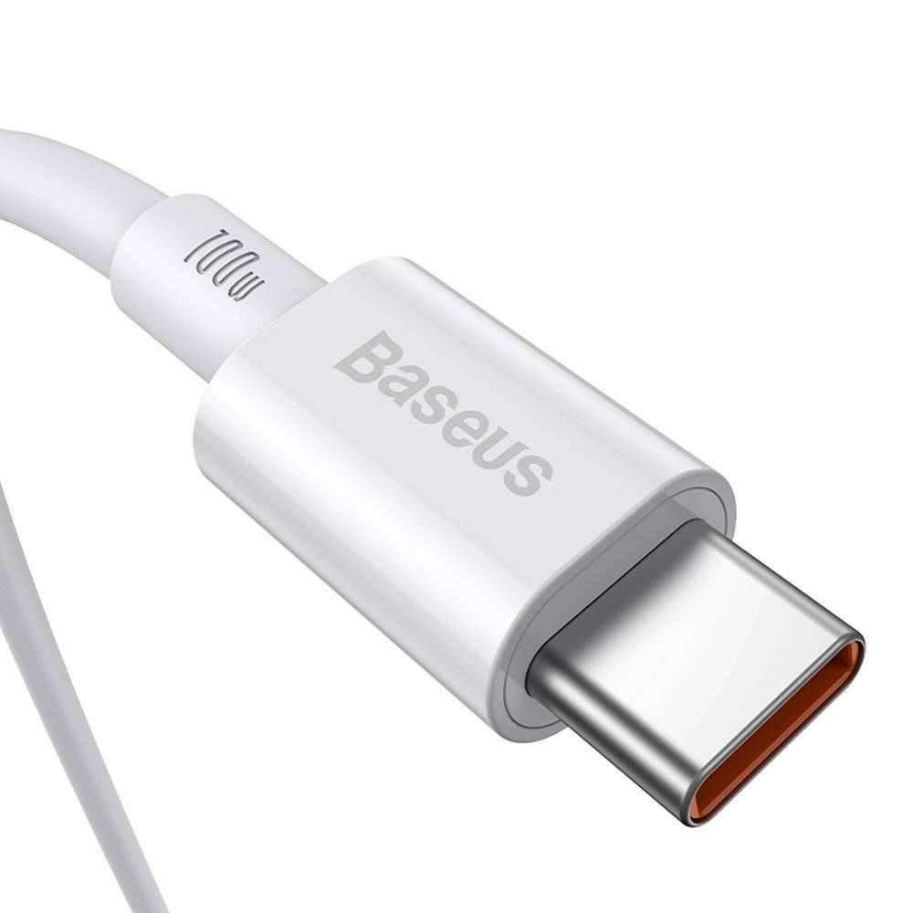 CABLU alimentare si date Baseus Superior, Fast Charging Data Cable pt. smartphone, USB Type-C la USB Type-C 100W, 1m, alb 