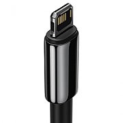 CABLU alimentare si date Baseus Tungsten Gold, Fast Charging Data Cable pt. smartphone, USB la Lightning Iphone 2.4A, brodat, 2m, rezistent zgarieturi, negru 