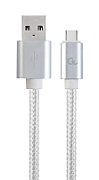 GEMBIRD CCB-mUSB2B-AMCM-6-S Gembird USB 2.0 cable to type-C, cotton braided, metal connectors, 1.8m, silver_1