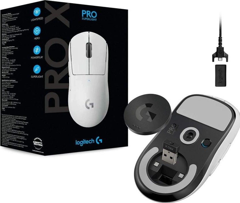 LOGITECH PRO X SUPERLIGHT Wireless Gaming Mouse WHITE EWR2_3