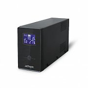 UPS GEMBIRD, Line Int. , mini tower, 650VA/390W, AVR, IEC x 2/ Schuko x 1, 1 x baterie 12V/7Ah, display LCD, back-up 1 - 10 min., 