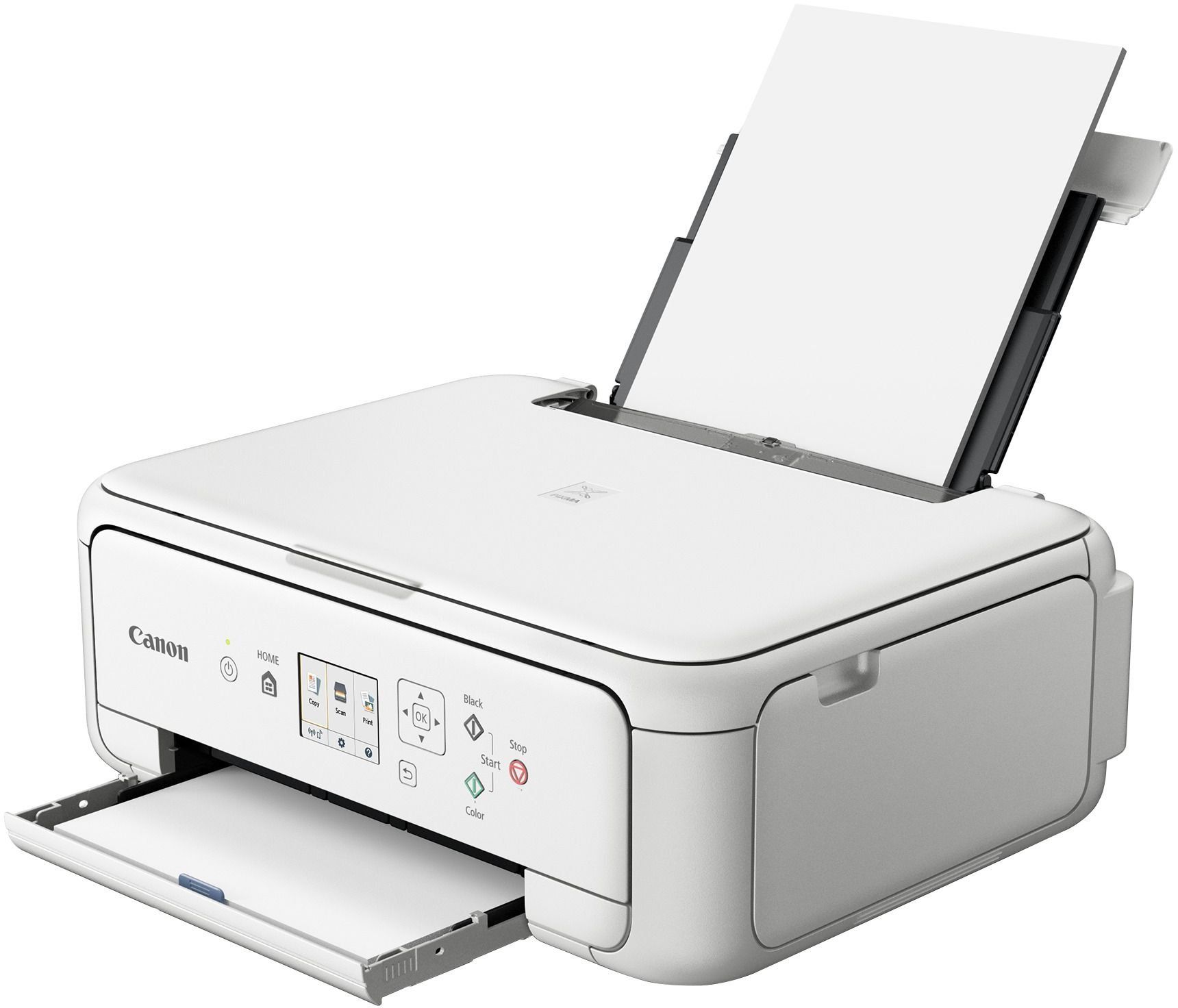 Multifunctional inkjet color Canon Pixma TS5151 white, dimensiune A4 (Printare, Copiere, Scanare), viteza 13ipm alb-negru, 6.8ipm color, rezolutie 4800x1200 dpi, alimentare hartie 100 coli, imprimare fara margini, scanner cu suport plat CIS, rezolutie scanare 1200 x 2400 dpi, viteza scanare A4 14_2