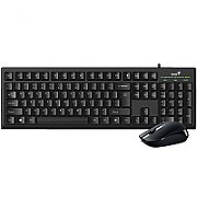 KIT wired GENIUS USB, tastatura 104 taste (concave) + mouse optic 1000dpi, 3 butoane, black, 