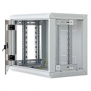 Rack de perete Triton sectiune simpla 9U 600mm adancime usa sticla panouri laterale fixe sectiuni ventilatie activa, sectiuni acces cabluri sus/jos/spate securizare cu cheie, 1 pereche montanti reglabili IP30 gri_2