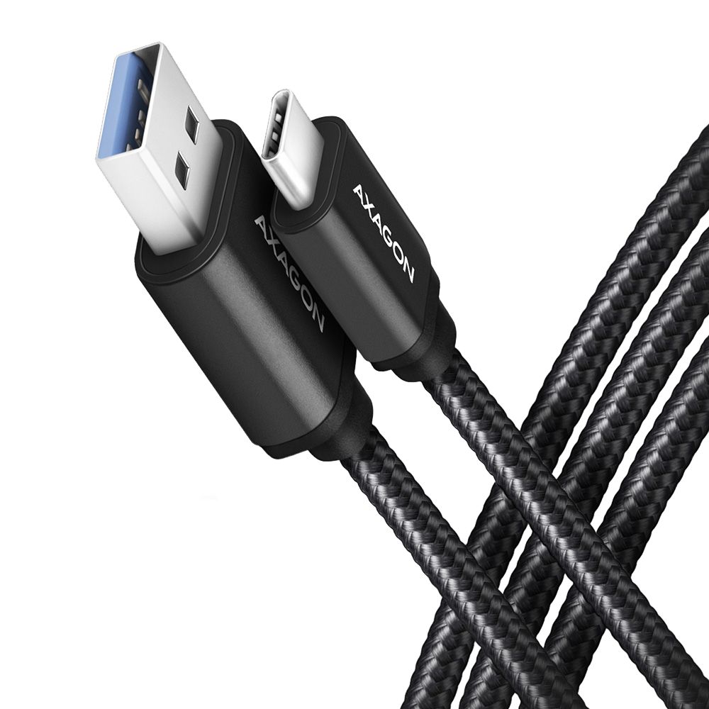 Cablu USB-C la USB-A, 2m, USB 3.2 Gen 1, 3A, impletit, negru_2