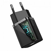 INCARCATOR retea Baseus Super Si, Quick Charge 20W, 1 x USB Type-C 5V/3A max, include cablu USB Type-C la Lightning Iphone 1m, negru 