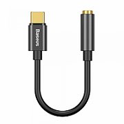 CABLU ADAPTOR Baseus, USB Type-C to Jack 3.5mm, lungime 10.5 cm, negru 