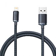 CABLU alimentare si date Baseus Crystal Shine, Fast Charging Data Cable pt. smartphone, USB la Lightning Iphone 2.4A, 1.2m, negru 