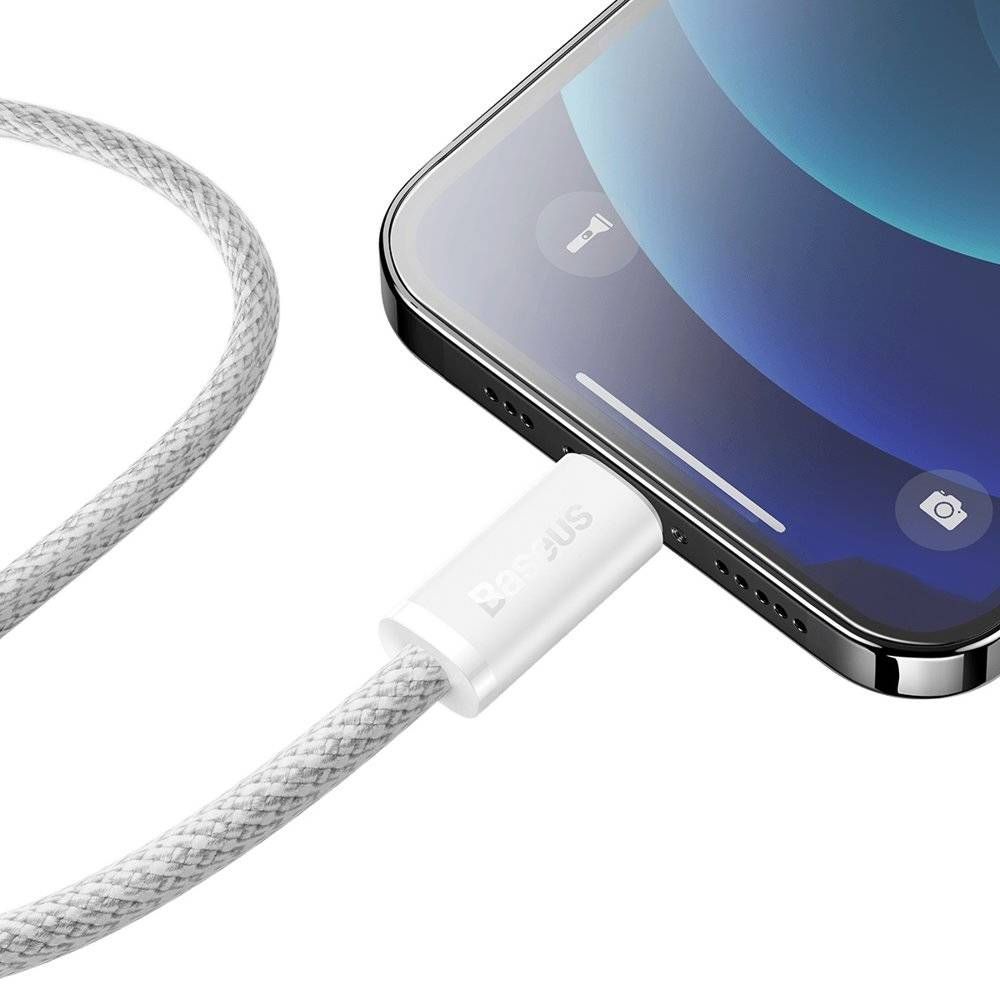 CABLU alimentare si date Baseus Dynamic, Fast Charging Data Cable pt. smartphone, USB Type-C la Lightning Iphone PD 20W, braided, 2m, alb 