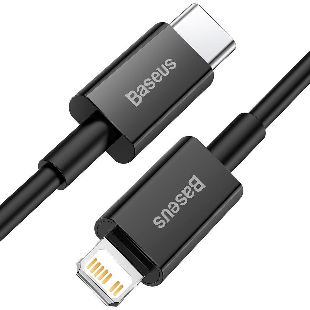 CABLU alimentare si date Baseus Superior, Fast Charging Data Cable pt. smartphone, USB Type-C la Lightning Iphone PD 20W, 1m, negru 