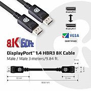 CLUB3D DisplayPort 1.4 HBR3 8K 28AWG Cable M/M 3m /9.84ft_3