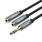 UNITEK Y-C956ABK audio cable 0.2 m 3.5mm 2 x 3.5mm Black,Grey_1