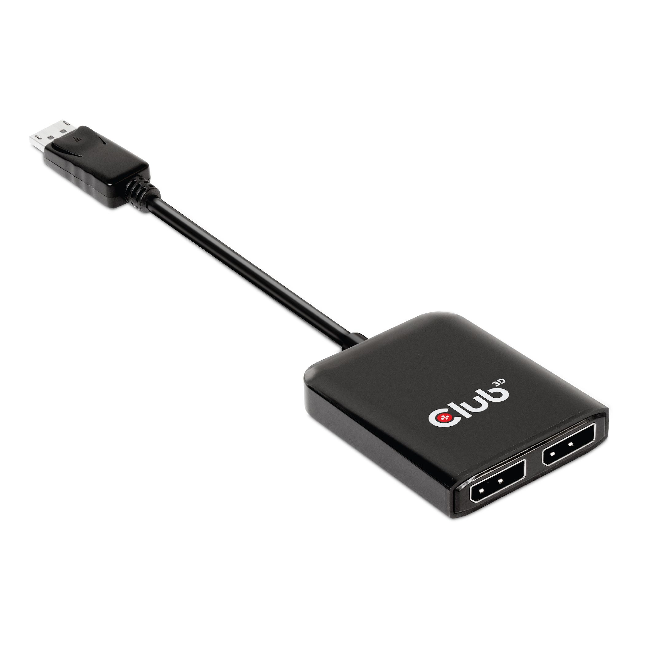 CLUB 3D Multistream Transport (MST) Hub DisplayPort™1.4 to DisplayPort™1.4 Dual Monitor 4K60Hz M/F_4