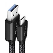 Cablu USB-C la USB-A, 1.5m, USB 3.2 Gen 1, 3A, impletit, negru_1