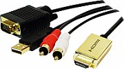 CABLU video LOGILINK, VGA (T) la VGA (T), 15m, dublu ecranat, negru, 