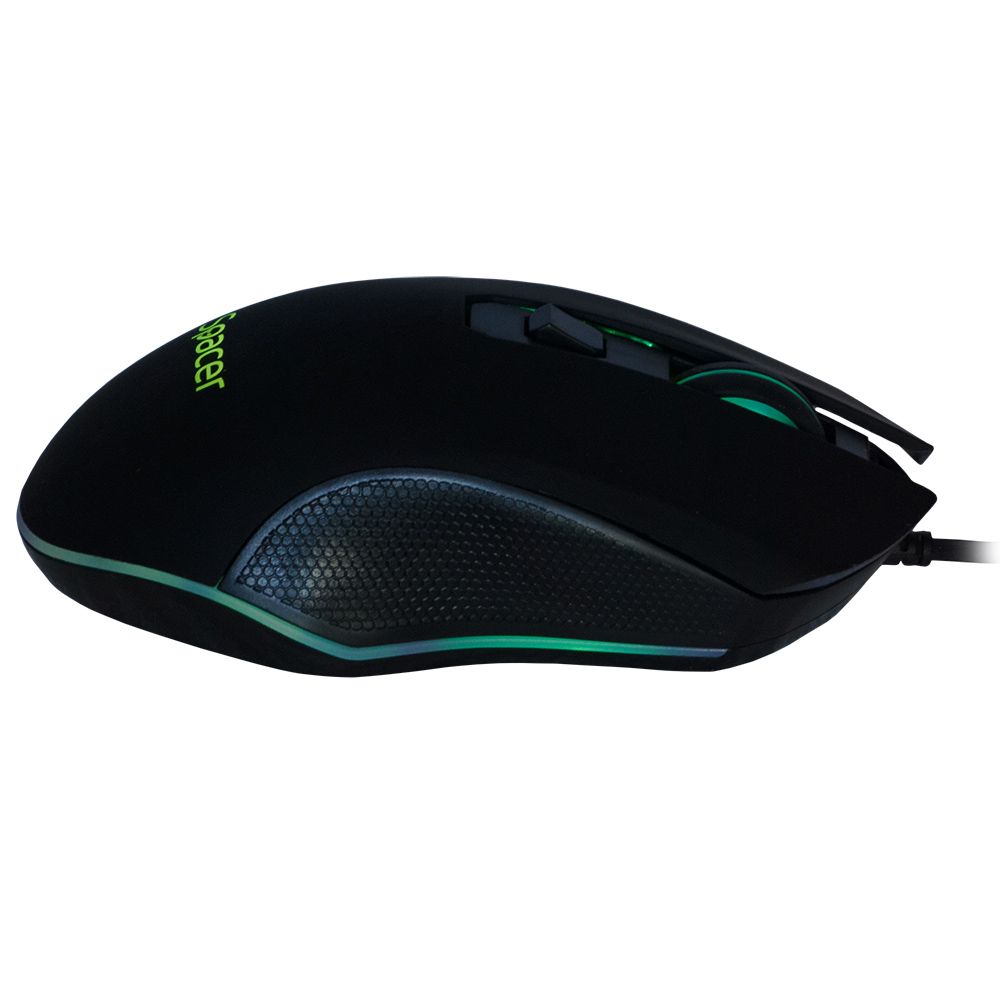 MOUSE Spacer - gaming, gaming, cu fir, USB, optic, 12.000 dpi, butoane/scroll 6/1, iluminare RGB, negru, 