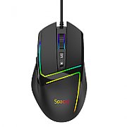 MOUSE Spacer - gaming, gaming, cu fir, USB, optic, 12.000 dpi, butoane/scroll 7/1, iluminare RGB, negru, 