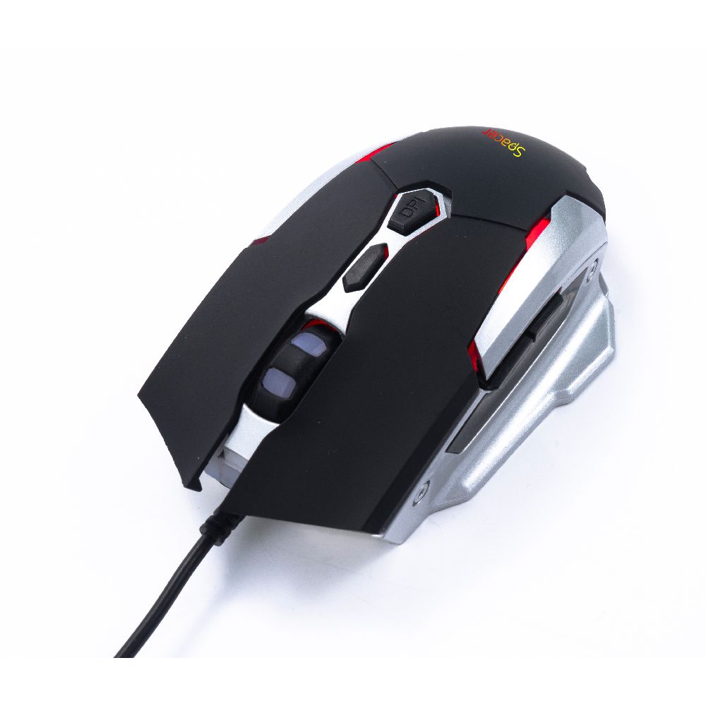 MOUSE Spacer - gaming, gaming, cu fir, USB, optic, 6.400 dpi, butoane/scroll 6/1, iluminare RGB, negru, 