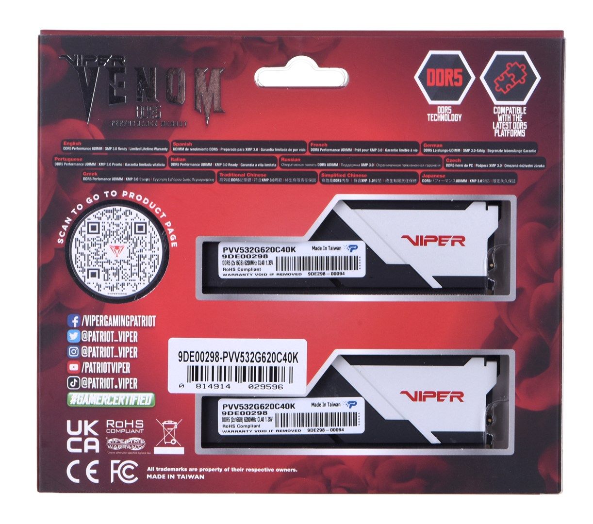 PATRIOT DDR5 2x16GB VENOM 6200MHz CL40_7