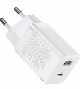 INCARCATOR retea Baseus Super Si Pro, Quick Charge 30W, 1 x USB 5V/3A, 1 x USB Type-C 5V/3A, alb 